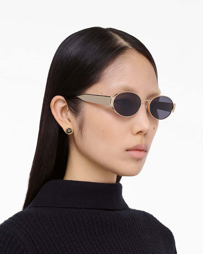 Marc Jacobs Featured | The Classic Logo Round Sunglasses Black/Gold