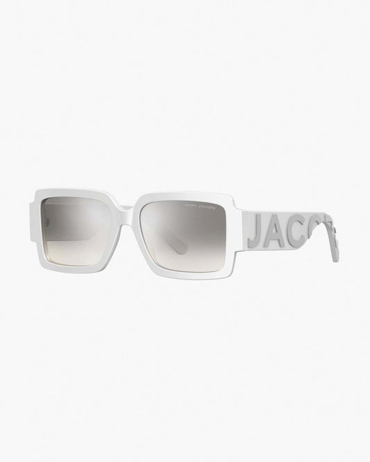 Marc Jacobs Deals | The Bold Logo Square Mirrored Sunglasses White/Grey