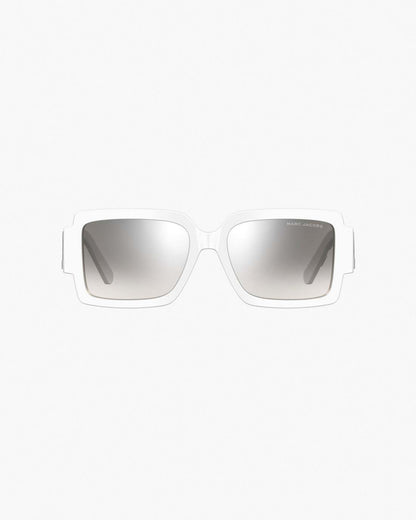Marc Jacobs Deals | The Bold Logo Square Mirrored Sunglasses White/Grey