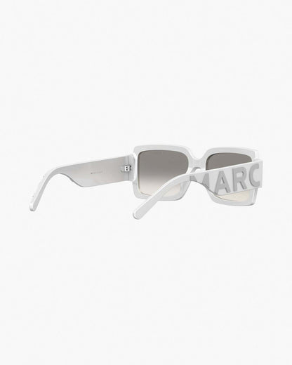 Marc Jacobs Deals | The Bold Logo Square Mirrored Sunglasses White/Grey