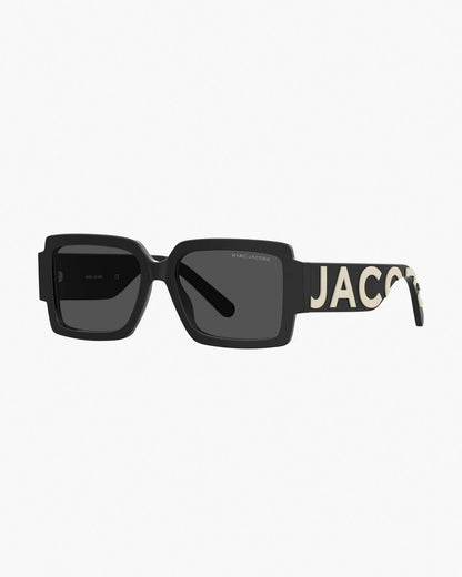 Marc Jacobs Signature | The Bold Logo Square Sunglasses Black/White