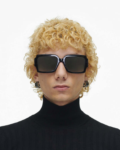 Marc Jacobs Signature | The Bold Logo Square Sunglasses Black/White