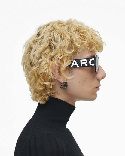 Marc Jacobs Signature | The Bold Logo Square Sunglasses Black/White