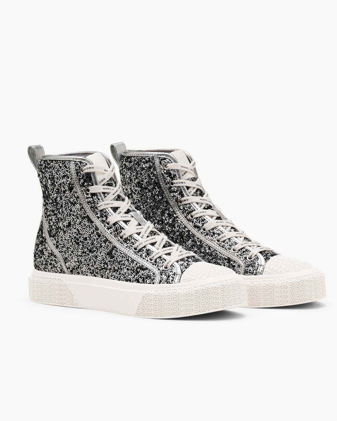 Marc Jacobs Top Pick | The Sequin High Top Sneaker Silver