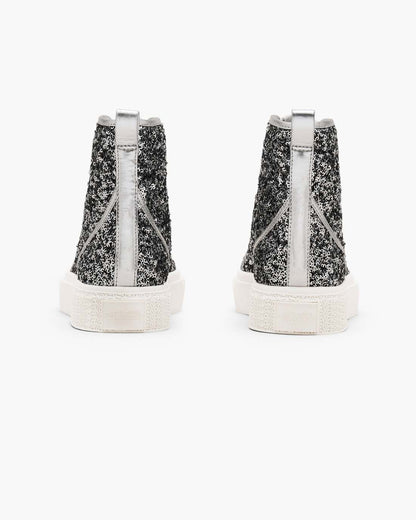 Marc Jacobs Top Pick | The Sequin High Top Sneaker Silver