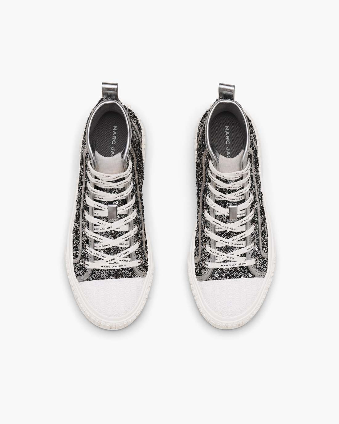 Marc Jacobs Top Pick | The Sequin High Top Sneaker Silver