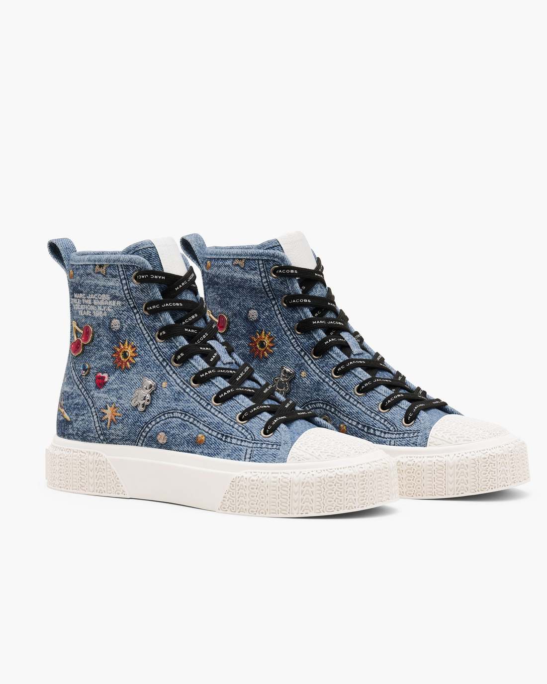 Marc Jacobs Best Seller | The Trinket Charm High Top Sneaker Medium Wash Multi