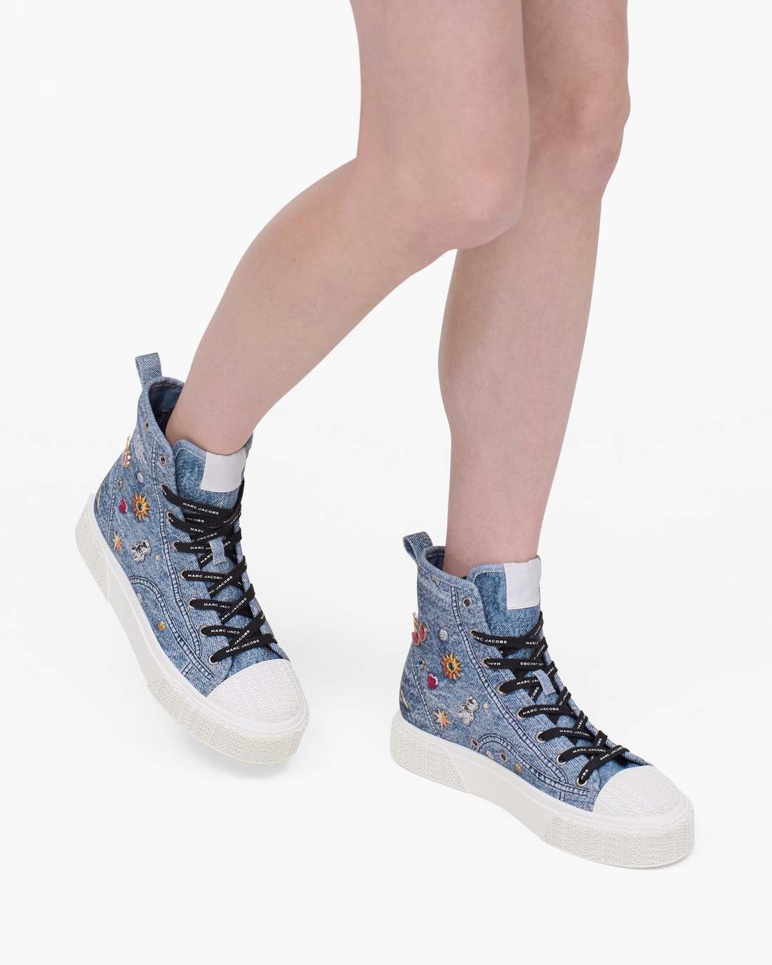 Marc Jacobs Best Seller | The Trinket Charm High Top Sneaker Medium Wash Multi