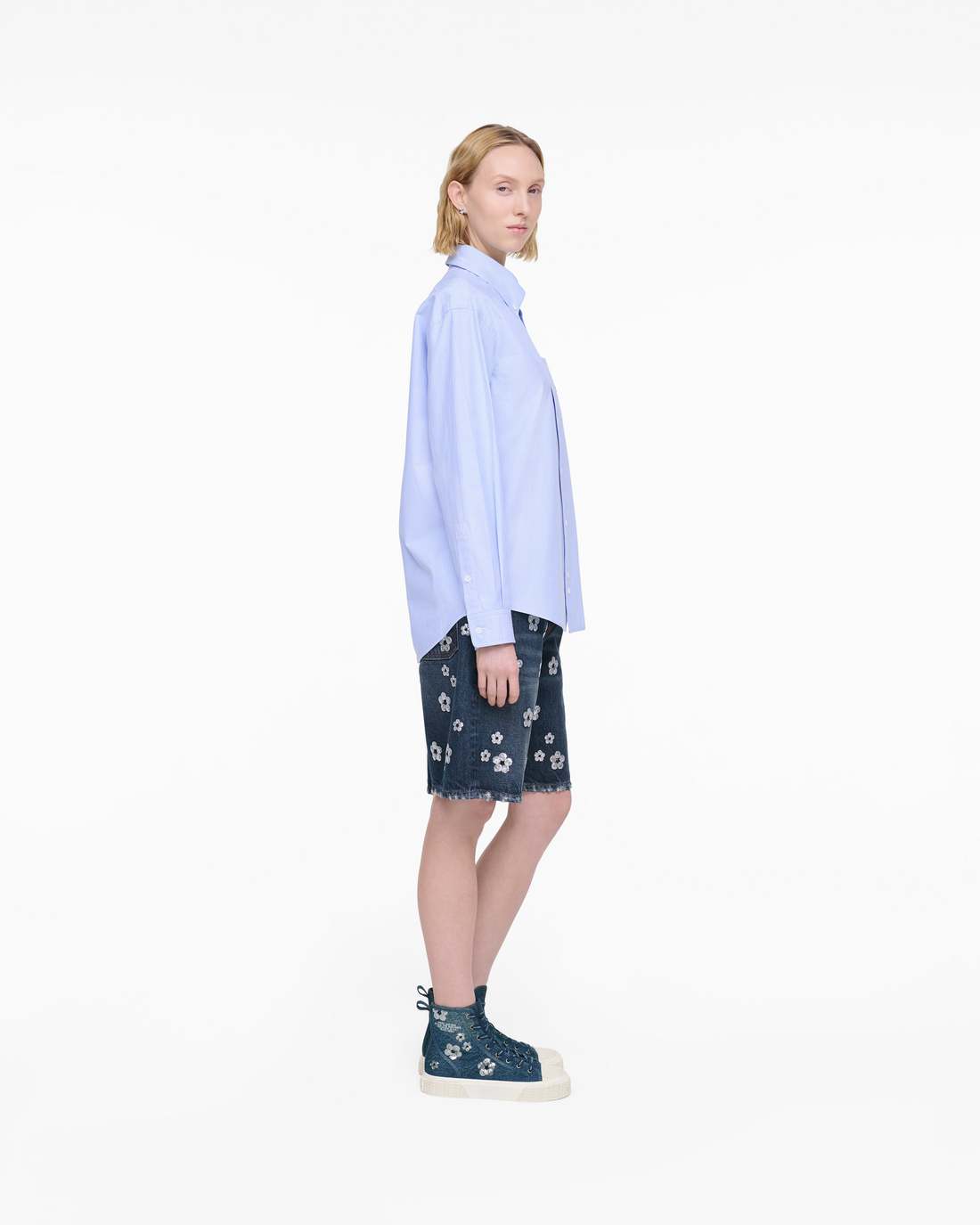 Marc Jacobs Exclusive | The Sequin Daisy Denim High Top Sneaker Vintage Indigo
