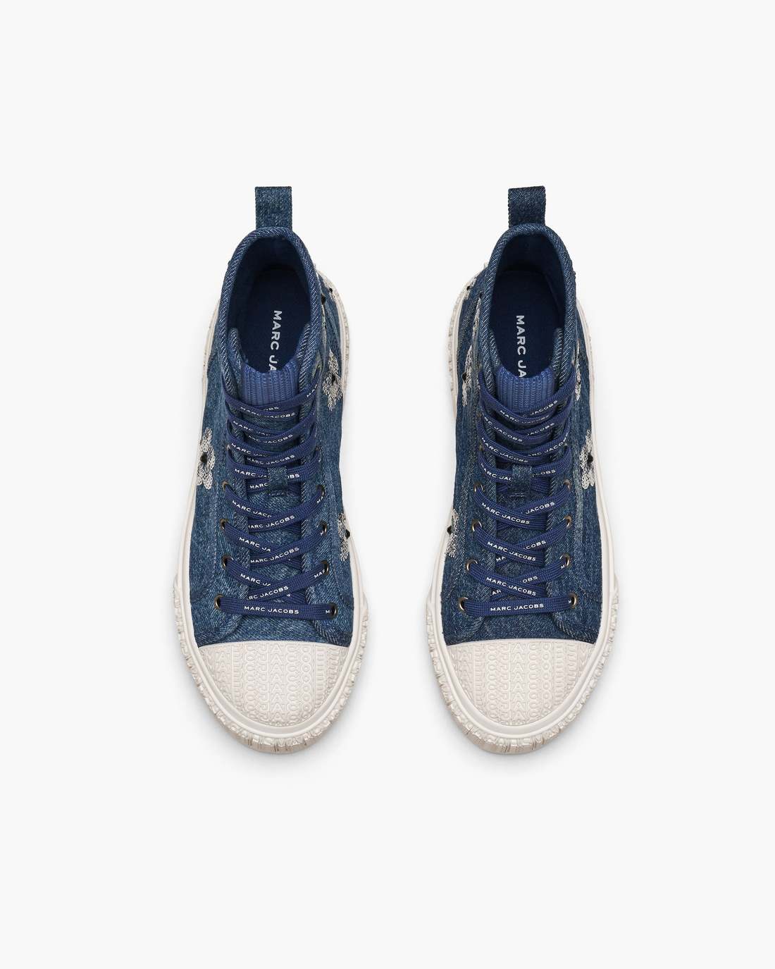 Marc Jacobs Exclusive | The Sequin Daisy Denim High Top Sneaker Vintage Indigo