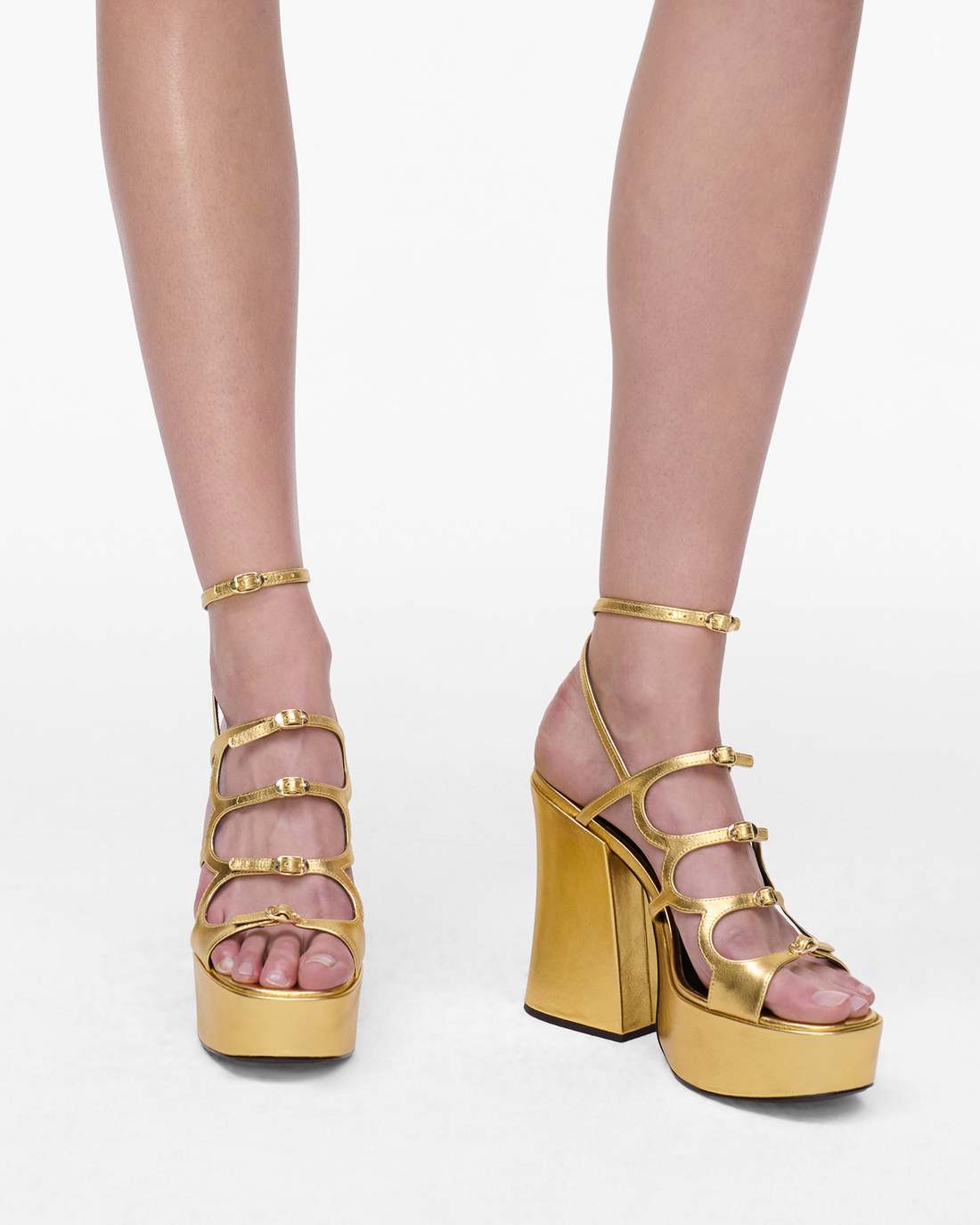 Marc Jacobs Quality | The Metallic Leather Kiki Platform Sandal Gold