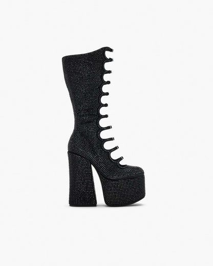 Marc Jacobs Customer Favorite | The Rhinestone Kiki Knee-High Boot Black/Black