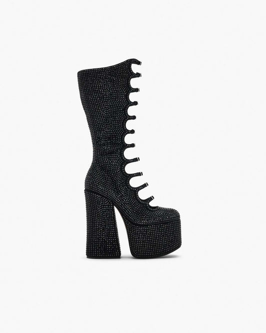 Marc Jacobs Customer Favorite | The Rhinestone Kiki Knee-High Boot Black/Black