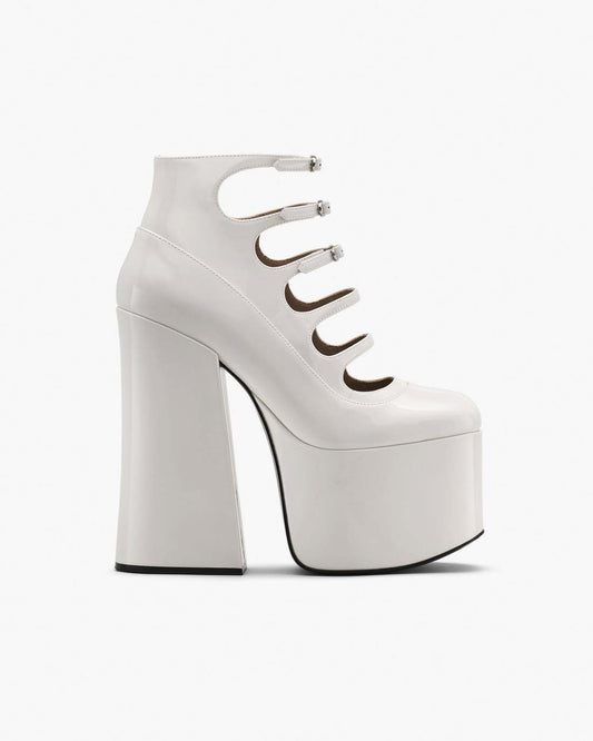 Marc Jacobs Exclusive | The Patent Leather Kiki Ankle Boot White