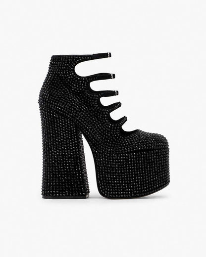 Marc Jacobs Quality | The Rhinestone Kiki Ankle Boot Black/Black