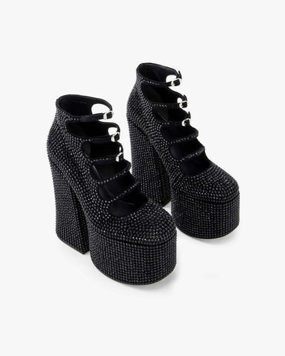 Marc Jacobs Quality | The Rhinestone Kiki Ankle Boot Black/Black