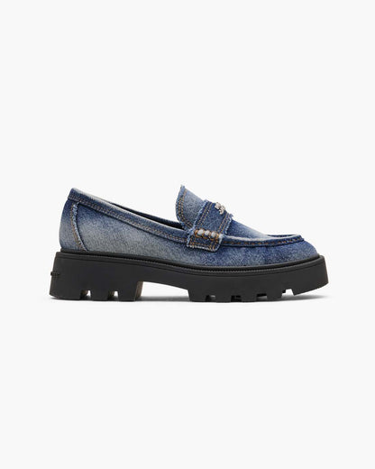 Marc Jacobs Quality | The Faded Denim Frankie Loafer Faded Vintage Indigo