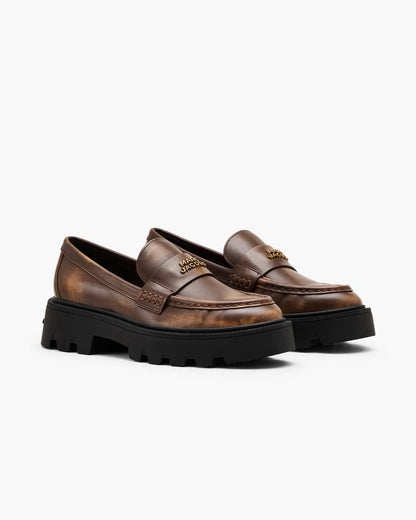 Marc Jacobs Value | The Distressed Leather Frankie Loafer Ebony