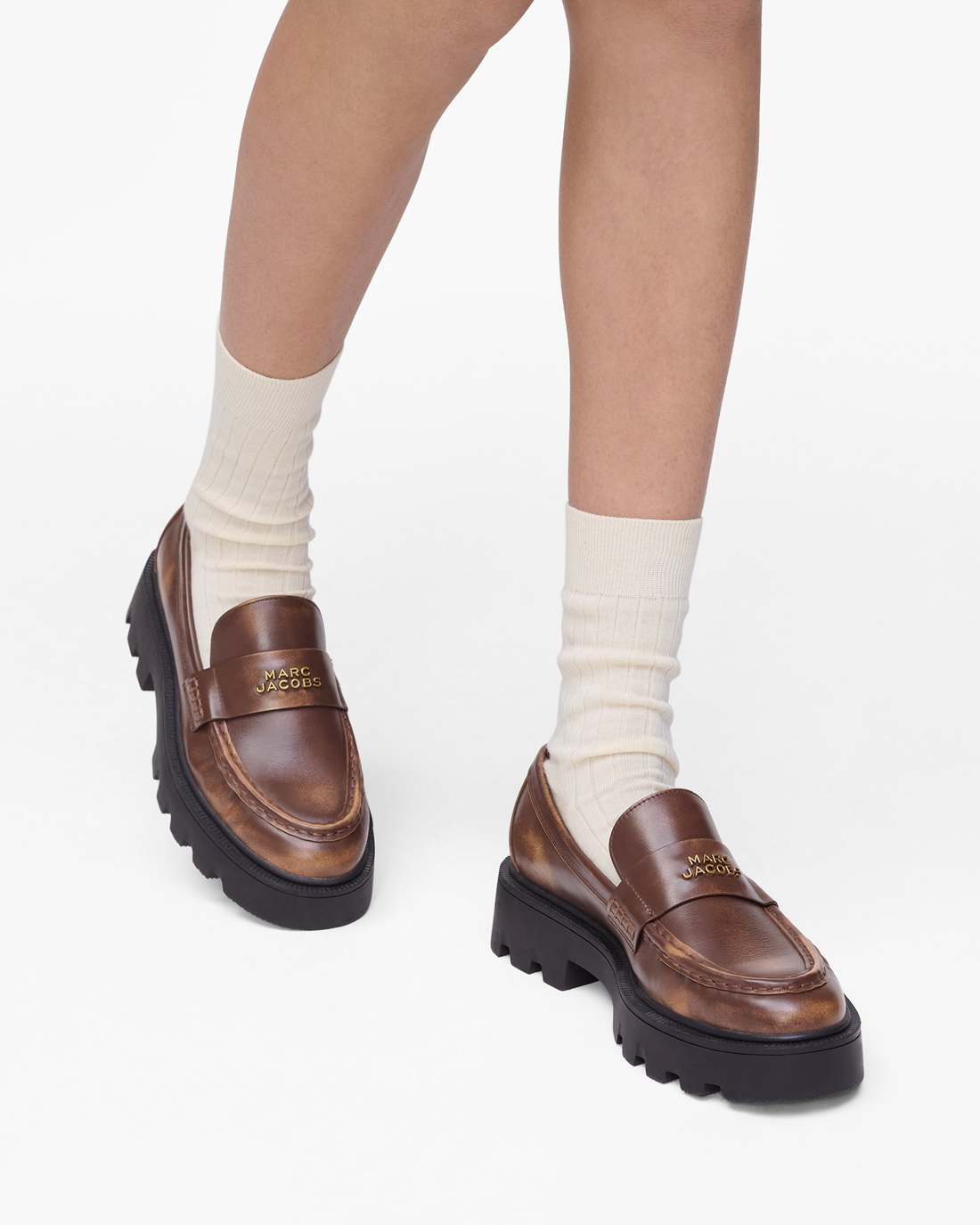 Marc Jacobs Value | The Distressed Leather Frankie Loafer Ebony