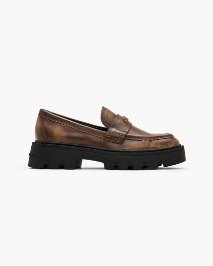 Marc Jacobs Value | The Distressed Leather Frankie Loafer Ebony