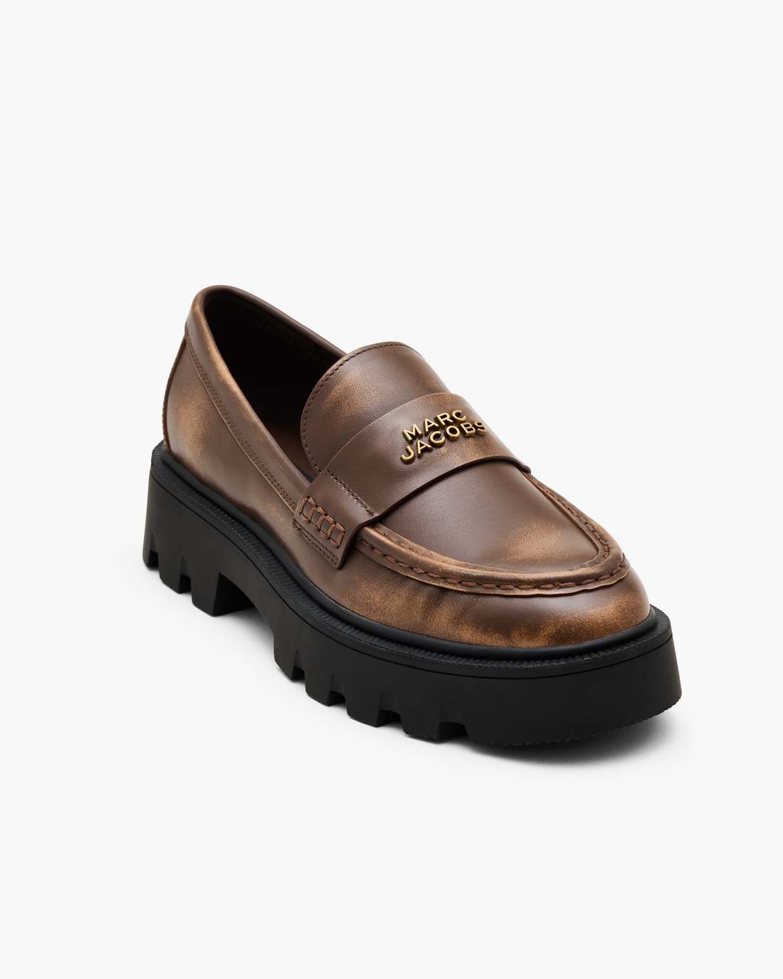 Marc Jacobs Value | The Distressed Leather Frankie Loafer Ebony