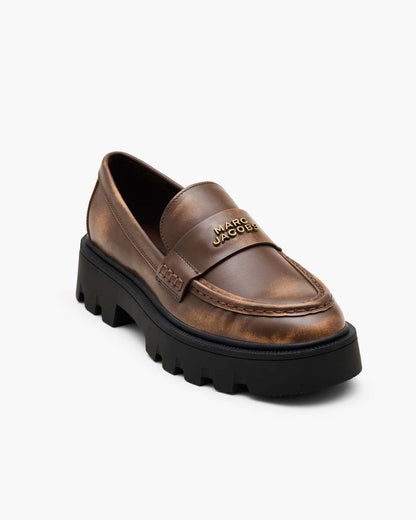 Marc Jacobs Value | The Distressed Leather Frankie Loafer Ebony