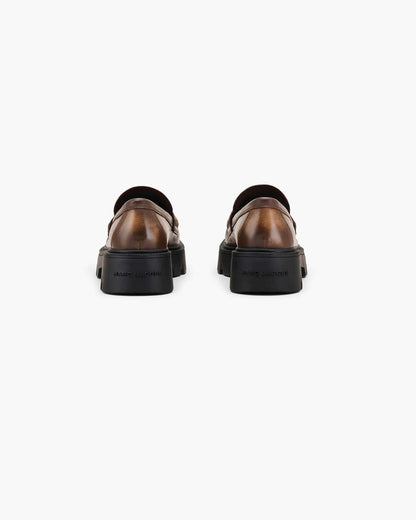 Marc Jacobs Value | The Distressed Leather Frankie Loafer Ebony