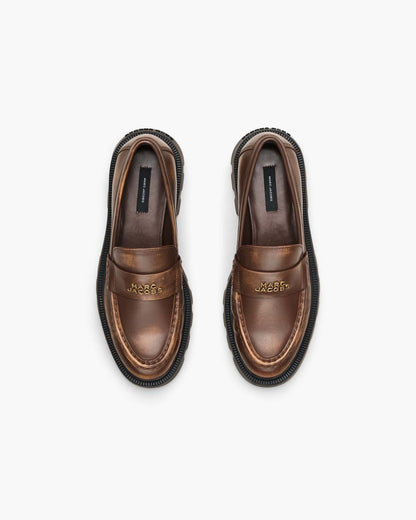 Marc Jacobs Value | The Distressed Leather Frankie Loafer Ebony