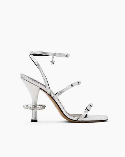 Marc Jacobs Sale | The Metallic Leather Daisy Heel Silver