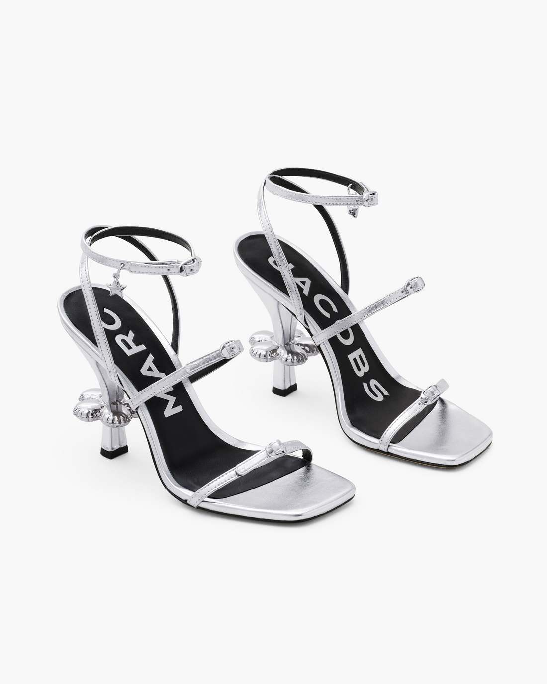 Marc Jacobs Sale | The Metallic Leather Daisy Heel Silver
