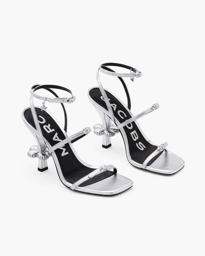 Marc Jacobs Sale | The Metallic Leather Daisy Heel Silver