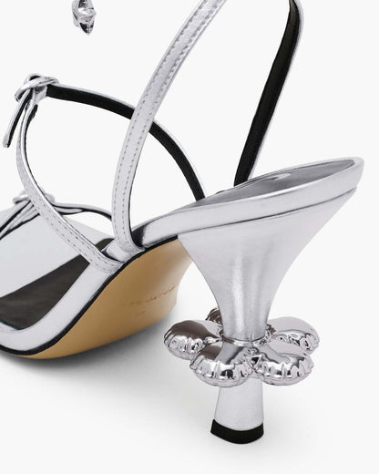 Marc Jacobs Sale | The Metallic Leather Daisy Heel Silver