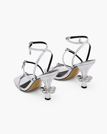Marc Jacobs Sale | The Metallic Leather Daisy Heel Silver