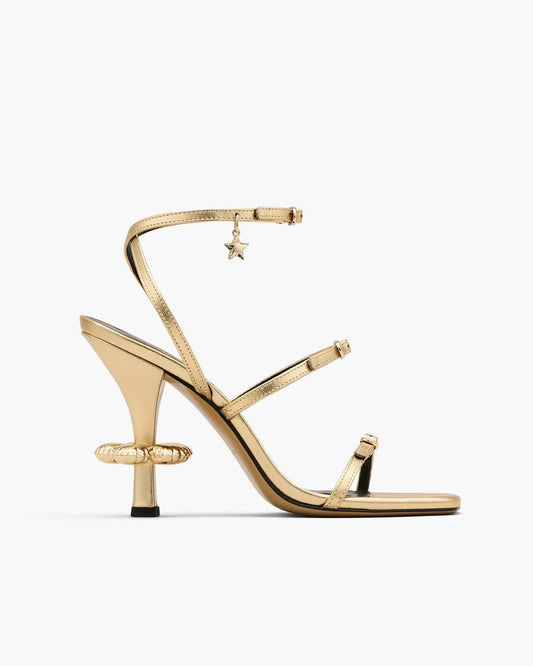 Marc Jacobs Latest | The Metallic Leather Daisy Heel Gold