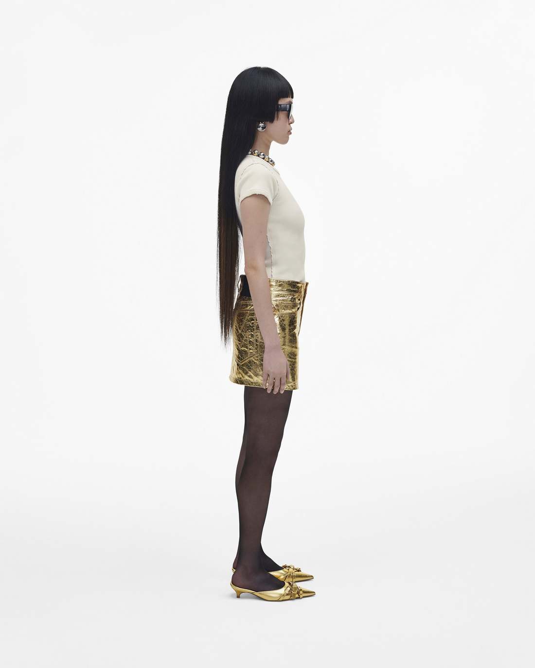 Marc Jacobs Special Offer | The Emma Kitten Heel Shiny Gold