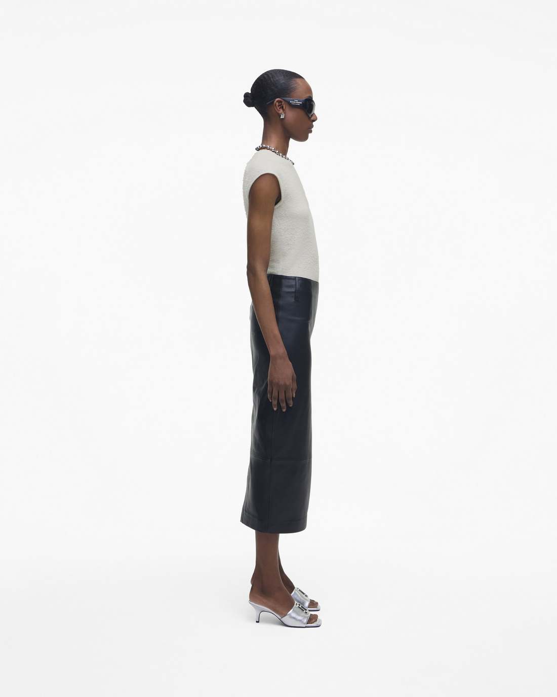 Marc Jacobs Sale | The Metallic J Marc Heeled Sandal Silver