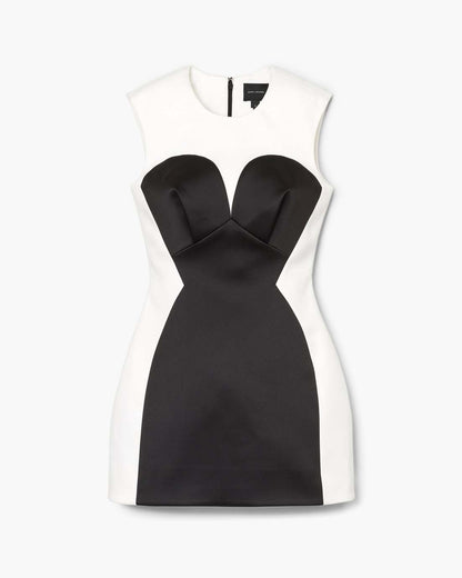 Marc Jacobs New | Seamed Up Satin Dress Black/White