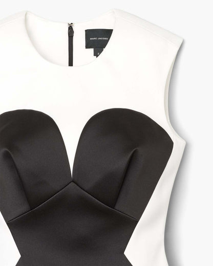 Marc Jacobs New | Seamed Up Satin Dress Black/White