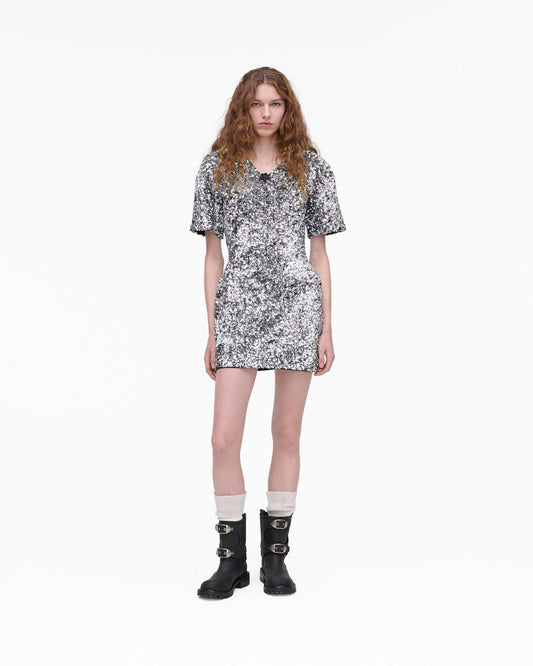 Marc Jacobs Essential | Sequin V-Neck Knit Dress Silver