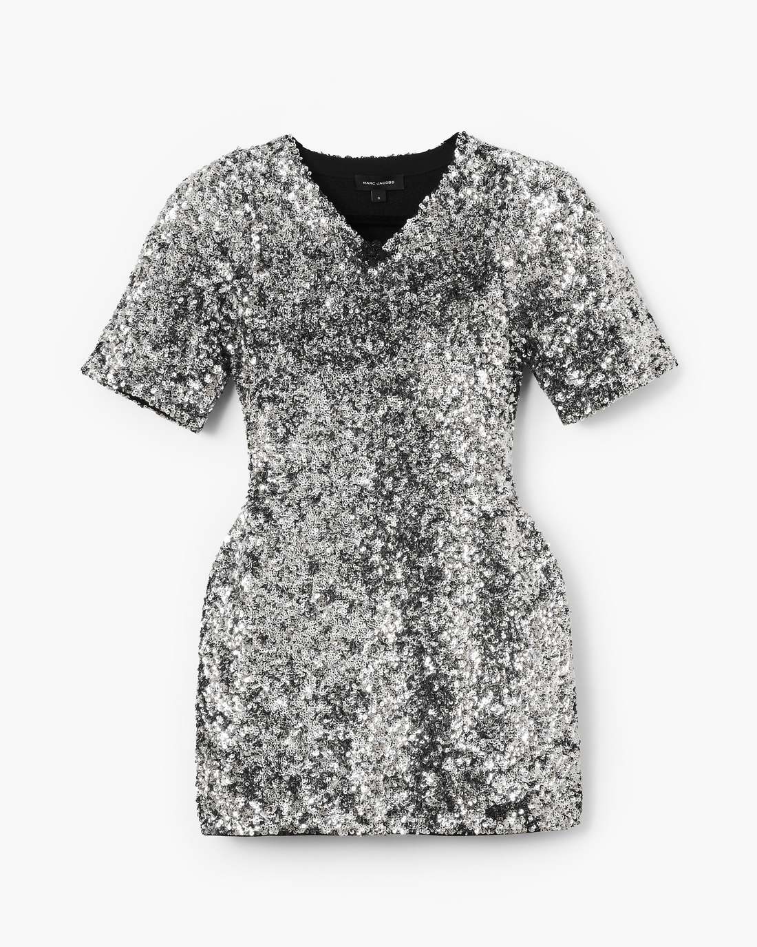 Marc Jacobs Essential | Sequin V-Neck Knit Dress Silver