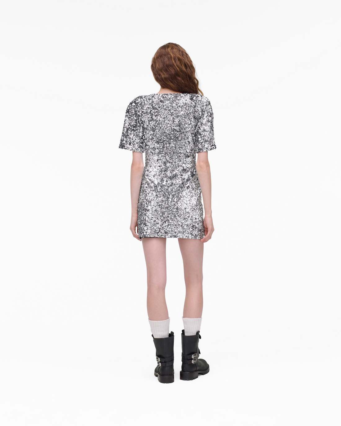 Marc Jacobs Essential | Sequin V-Neck Knit Dress Silver