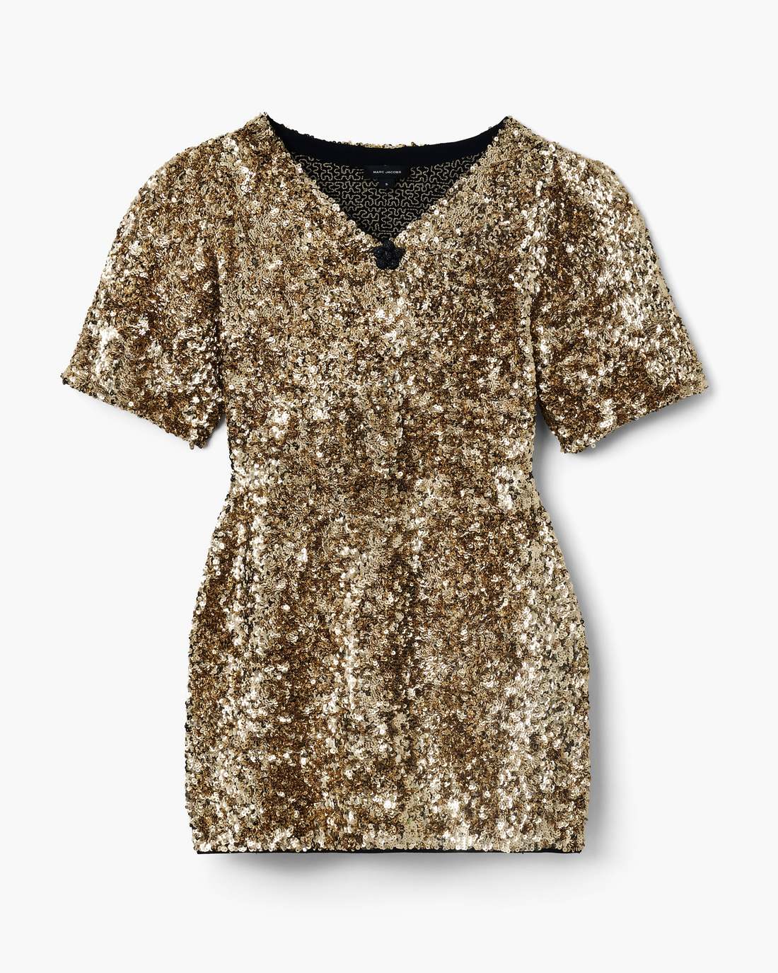 Marc Jacobs Recommended | Sequin V-Neck Knit Dress Gold