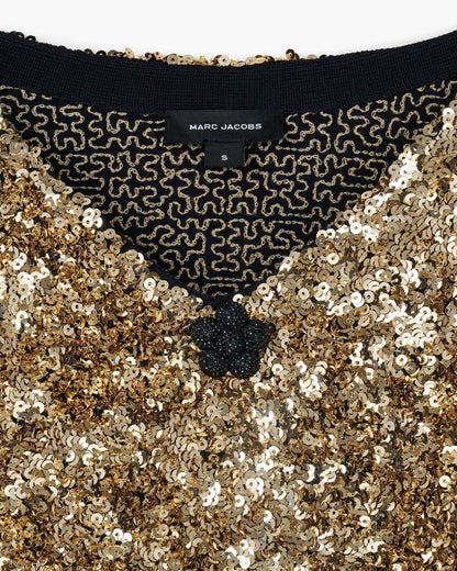 Marc Jacobs Recommended | Sequin V-Neck Knit Dress Gold