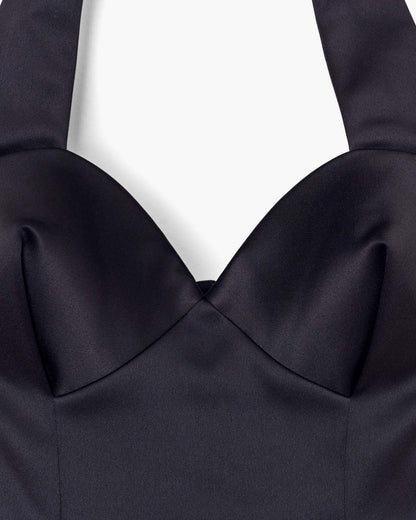 Marc Jacobs Trending | Sculpted Satin Halter Dress Black