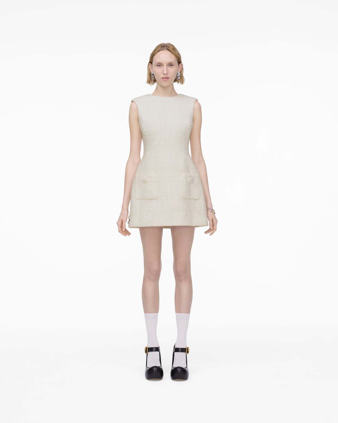 Marc Jacobs Smart Buy | Sculptural Tweed Dress Ivory