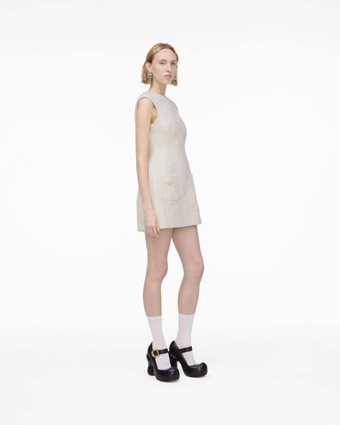 Marc Jacobs Smart Buy | Sculptural Tweed Dress Ivory
