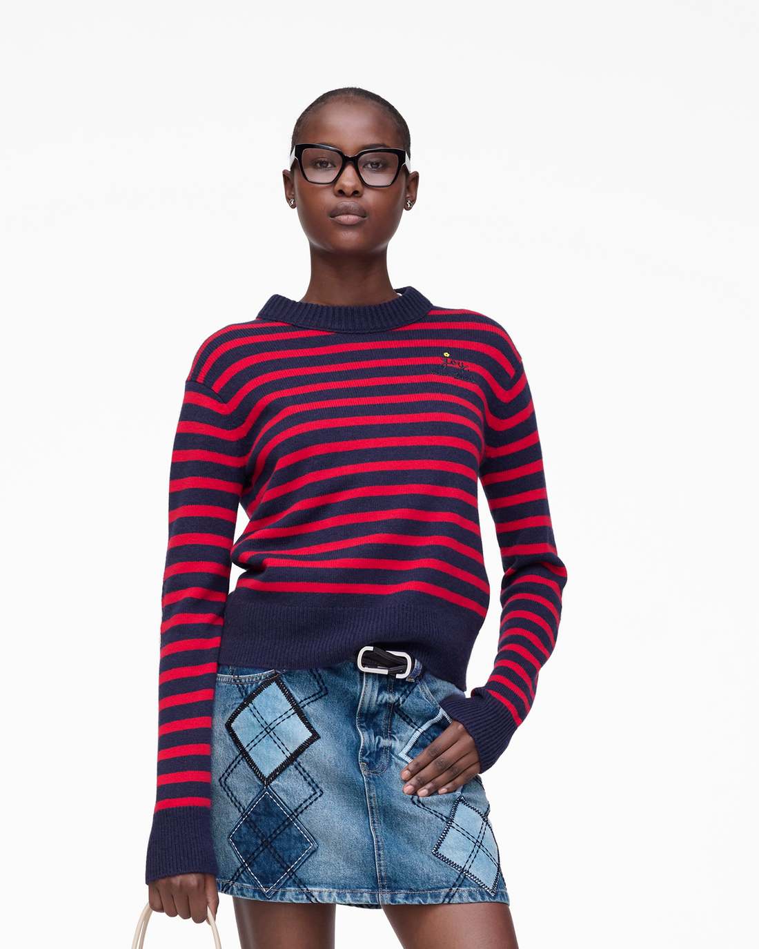 Marc Jacobs Sale | Joy Striped Crewneck Navy/Red