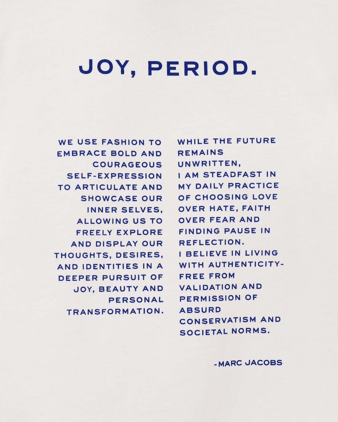 Marc Jacobs Essential | Joy. Slim Tee White