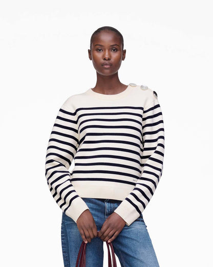 Marc Jacobs Exclusive | Breton Stripe Crewneck White/Navy