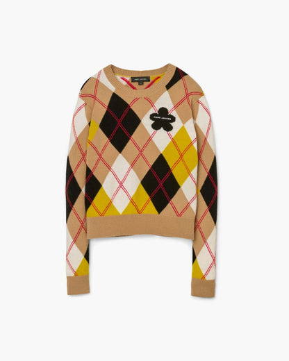 Marc Jacobs Sale | Preppy Daisy Argyle Crewneck Joy Yellow Multi